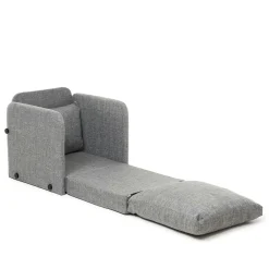 Fauteuil convertible gris lin 1 place couchage 200 cm ORURO
