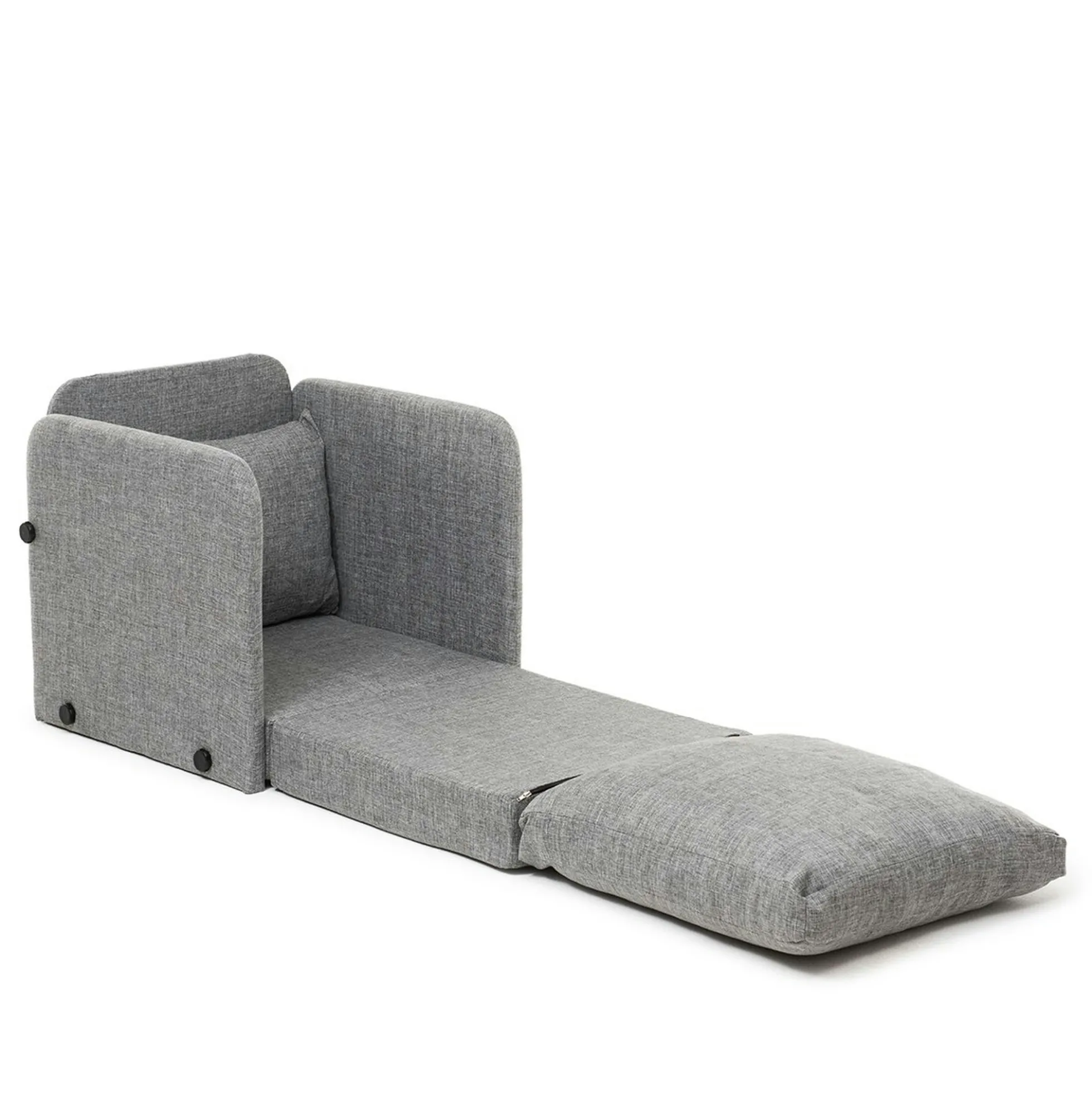 Fauteuil convertible gris lin 1 place couchage 200 cm ORURO