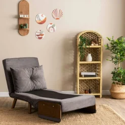 Fauteuil convertible gris orage 1 place couchage 190 cm LOJA