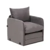 Fauteuil convertible gris velours couchage 200 cm ORURO