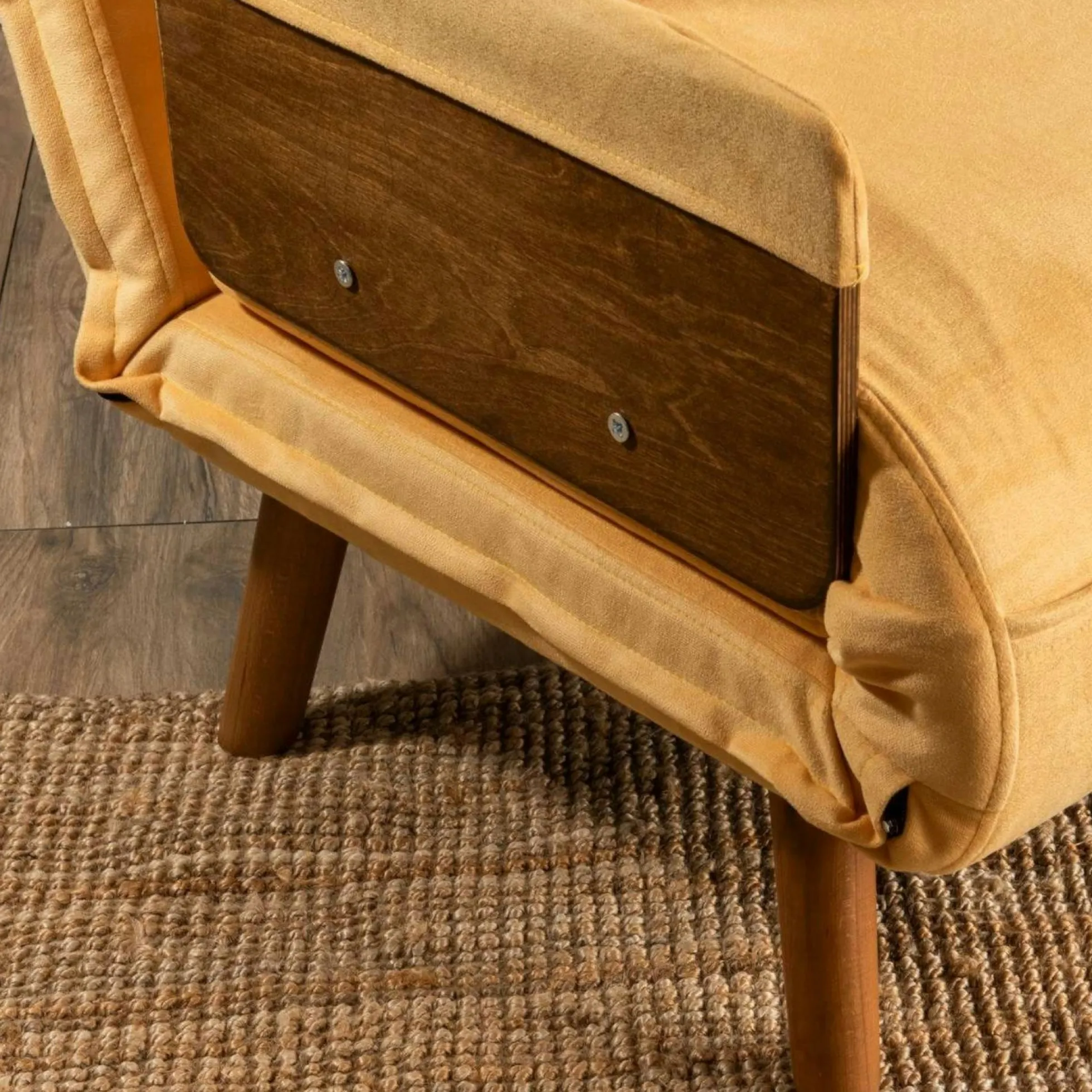 Fauteuil convertible jaune 1 place couchage 190 cm LOJA
