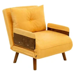 Fauteuil convertible jaune 1 place couchage 190 cm LOJA