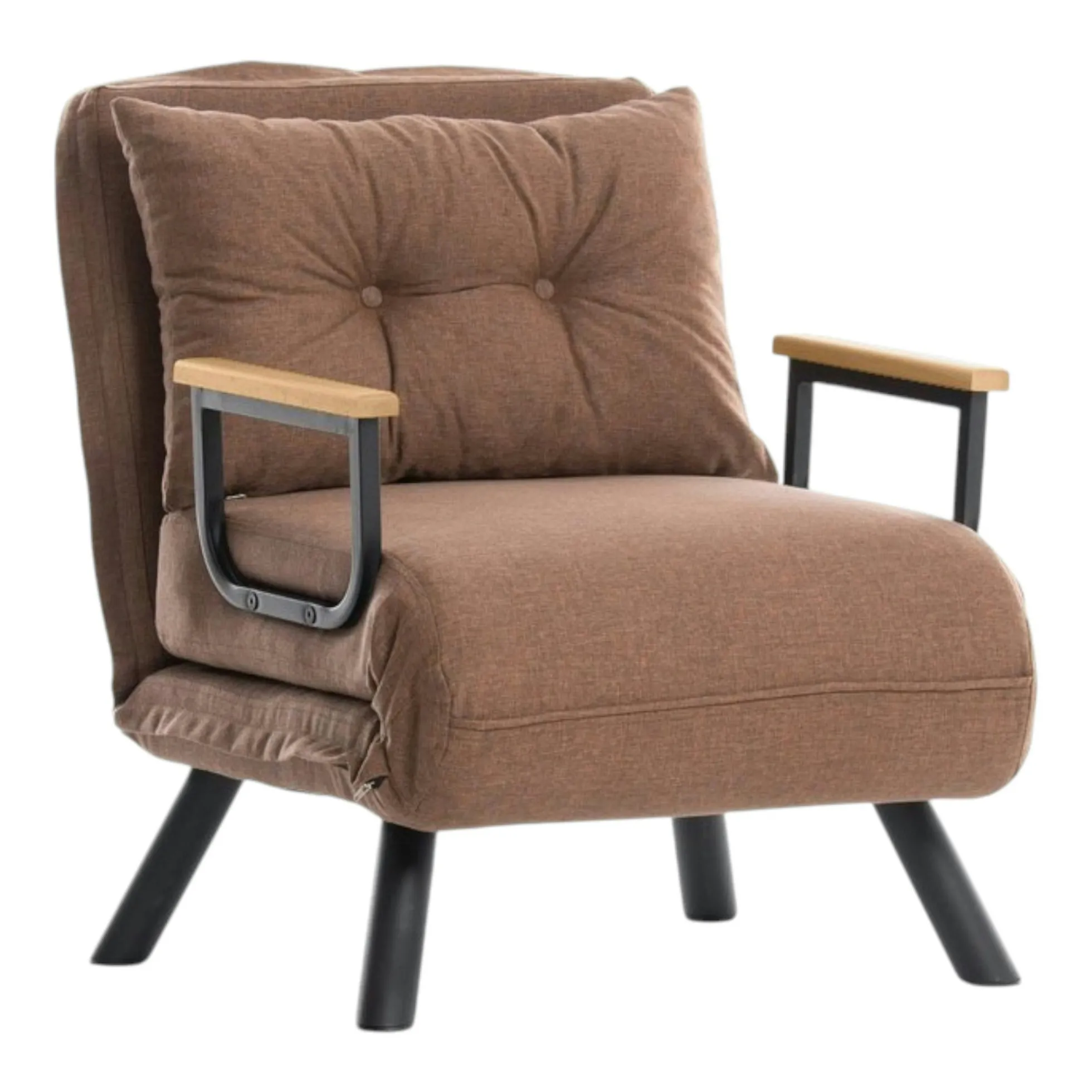 Fauteuil convertible marron 1 place couchage 175 cm MODI