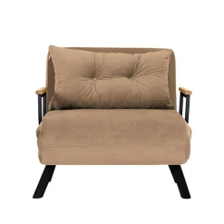Fauteuil convertible marron clair couchage 175 cm MODI