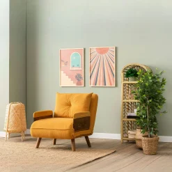 Fauteuil convertible moutarde 1 place couchage 190 cm LOJA