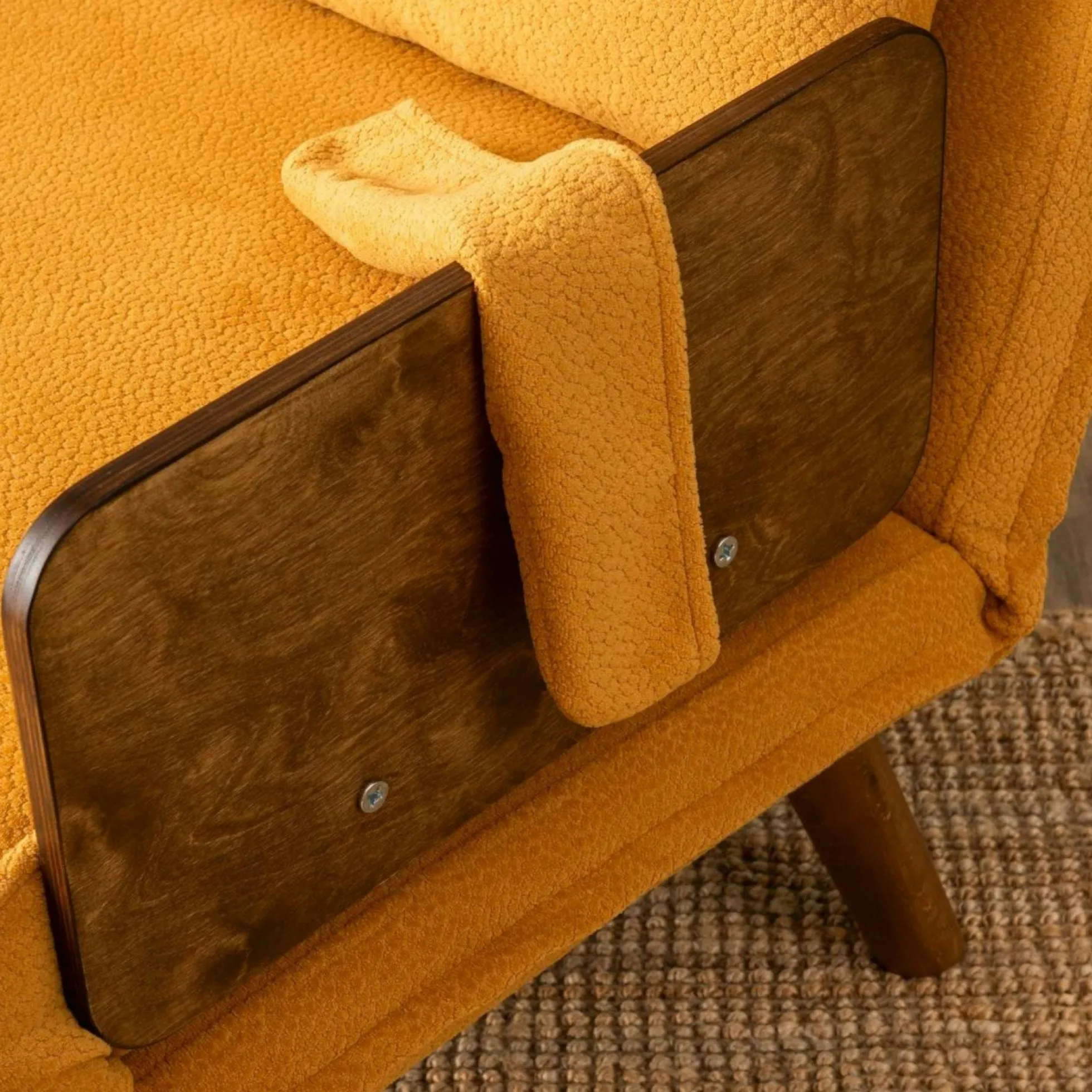 Fauteuil convertible moutarde 1 place couchage 190 cm LOJA
