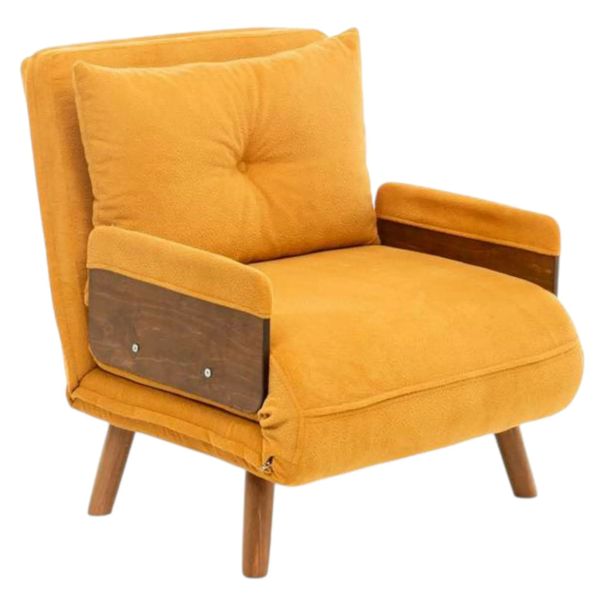 Fauteuil convertible moutarde 1 place couchage 190 cm LOJA