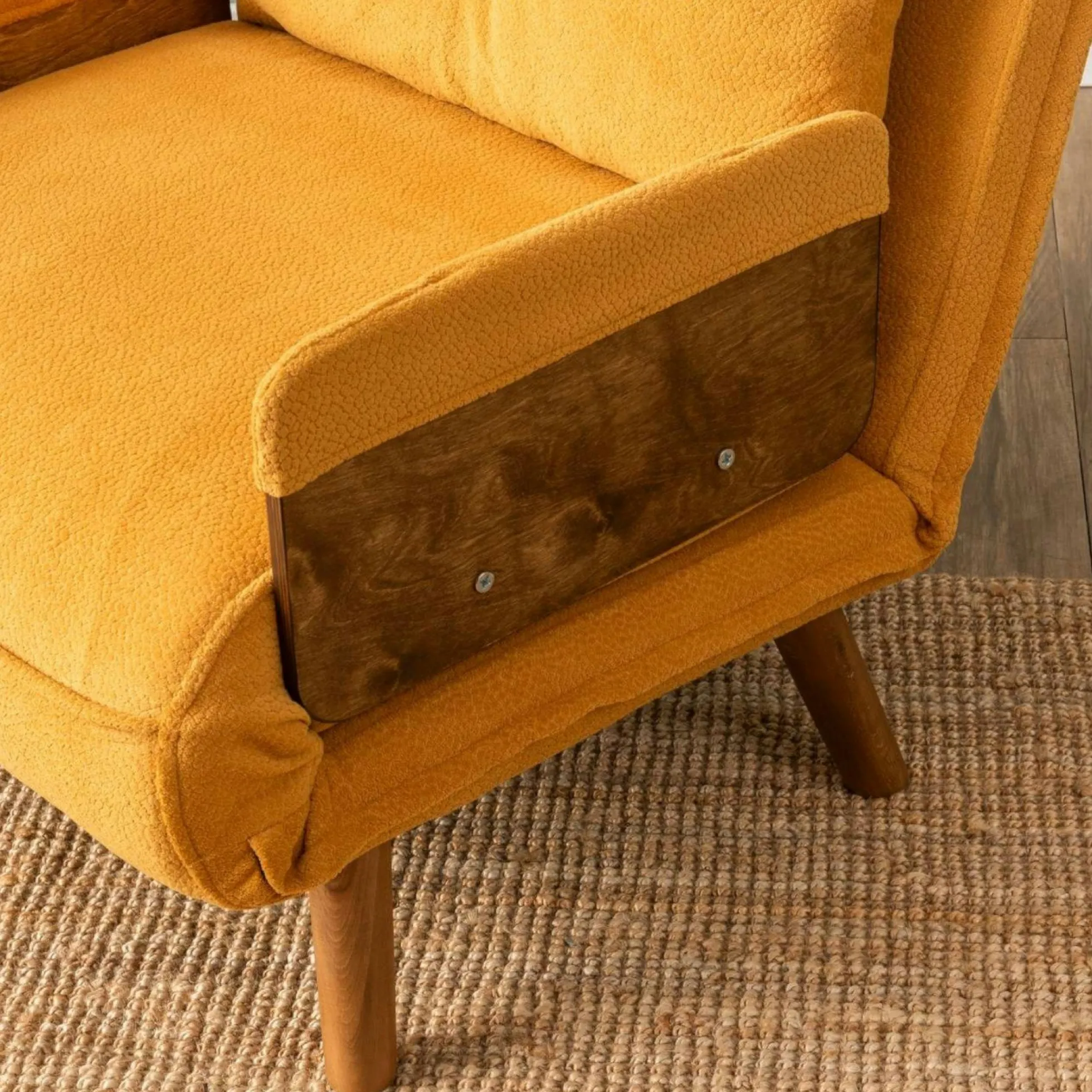 Fauteuil convertible moutarde 1 place couchage 190 cm LOJA
