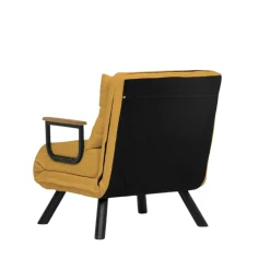 Fauteuil convertible moutarde - coussin assorti MODI