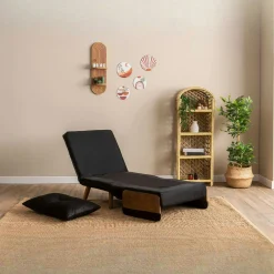 Fauteuil convertible noir 1 place couchage 190 cm LOJA