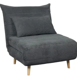 Fauteuil convertible 1 place gris - coussin inclus PALAU