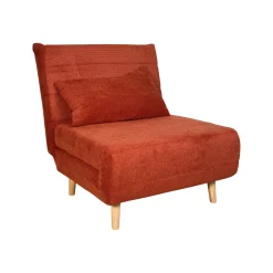 Fauteuil convertible 1 place rouille - coussin inclus PALAU