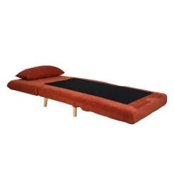 Fauteuil convertible 1 place rouille - coussin inclus PALAU
