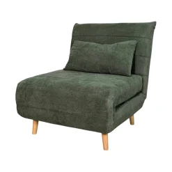 Fauteuil convertible 1 place vert - coussin inclus PALAU