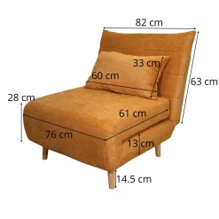 Fauteuil convertible 1 place vert - coussin inclus PALAU