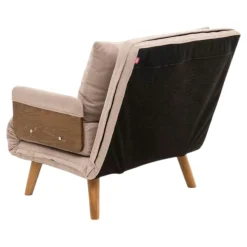 Fauteuil convertible rose poudré 1 place couchage 190 cm LOJA