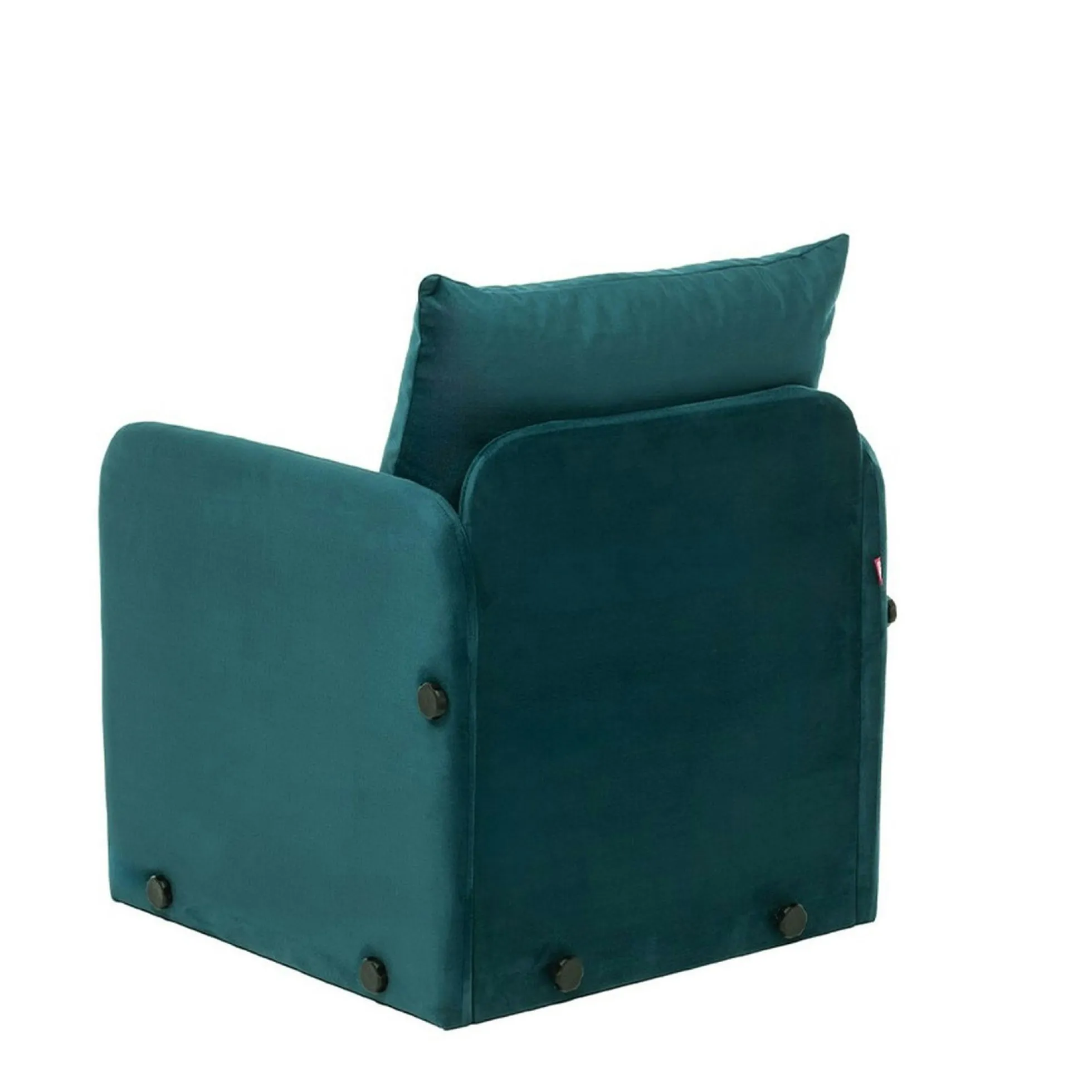 Fauteuil convertible velours bleu lagon couchage 200 cm ORURO