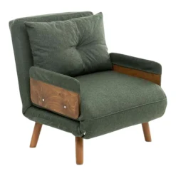 Fauteuil convertible vert 1 place couchage 190 cm LOJA
