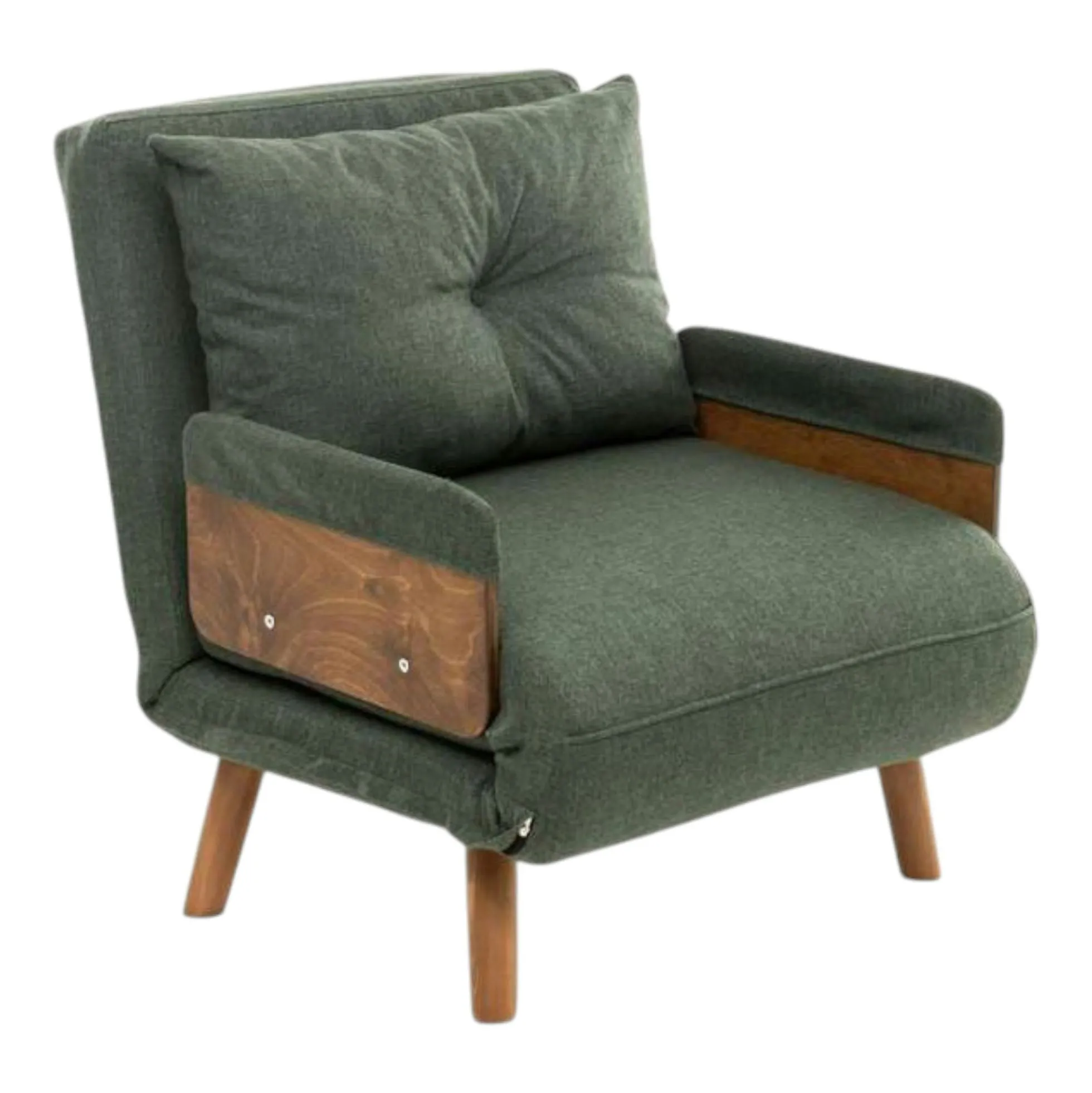 Fauteuil convertible vert 1 place couchage 190 cm LOJA