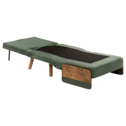 Fauteuil convertible vert 1 place couchage 190 cm LOJA