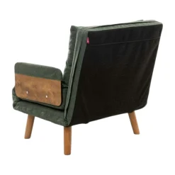 Fauteuil convertible vert 1 place couchage 190 cm LOJA