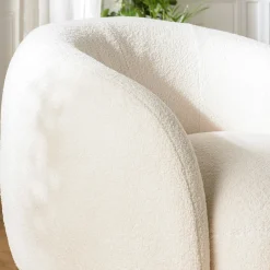 Fauteuil cosy tissu bouclette écru COLOMBUS