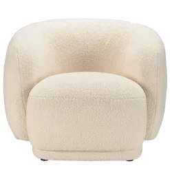 Fauteuil cosy tissu bouclette écru COLOMBUS