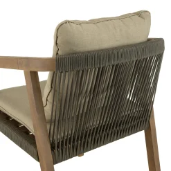 Fauteuil de jardin acacia et cordage vert avec coussins (lot de 2) BAHIA