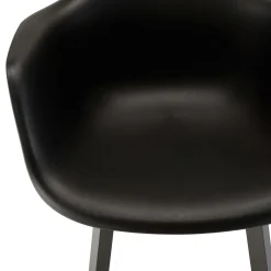Fauteuil de jardin arrondi noir avec accoudoirs (lot de 6) GIJON