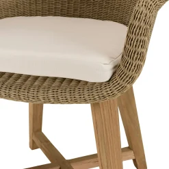 Fauteuil de jardin arrondi résine tressée beige (lot de 2) MANY