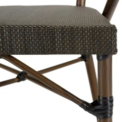 Fauteuil de jardin bistrot acier et textilène marron (lot de 2) GIJON