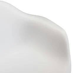 Fauteuil de jardin blanc à dossier rond avec accoudoirs (lot de 6) GIJON
