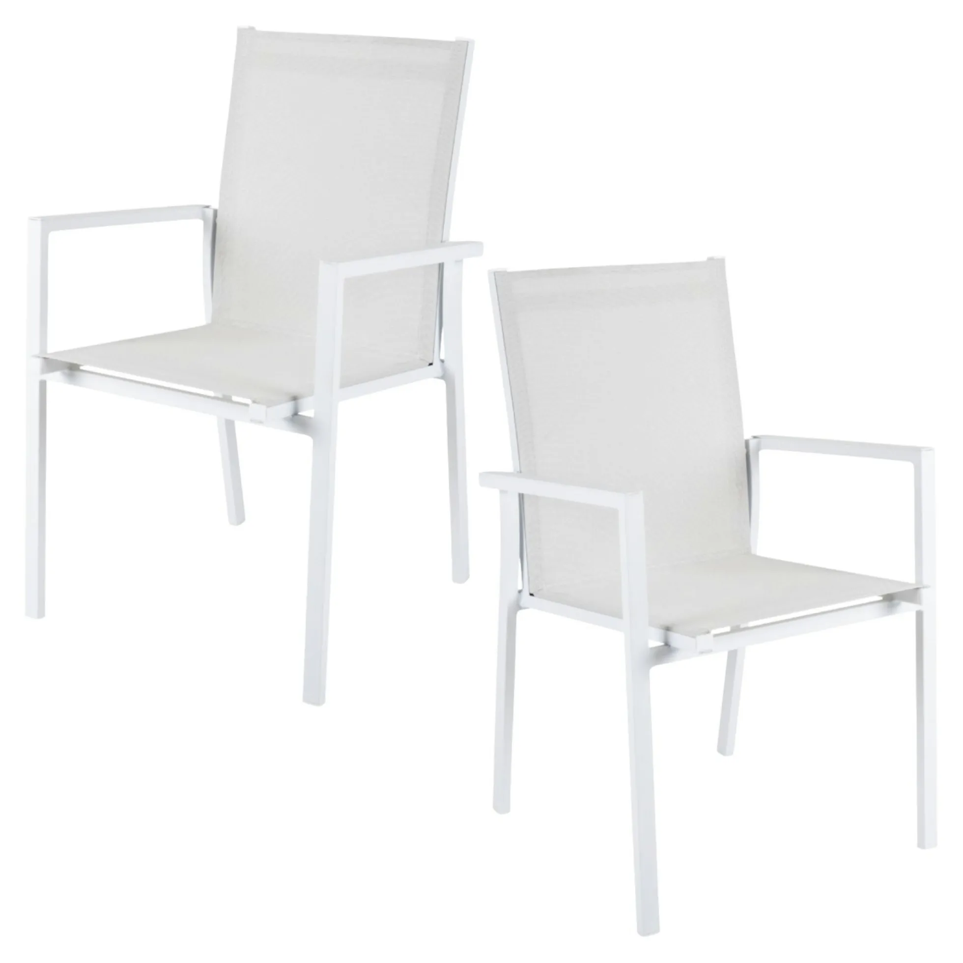 Fauteuil de jardin blanc en aluminium (lot de 2) OSLO