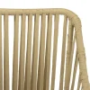 Fauteuil de jardin cordage couleur naturelle 1 coussin noir (lot de 2) GIJON