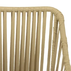 Fauteuil de jardin cordage couleur naturelle 1 coussin noir (lot de 2) GIJON