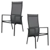 Fauteuil de jardin en aluminium avec dossier réglable gris anthracite (lot de 2) OSLO