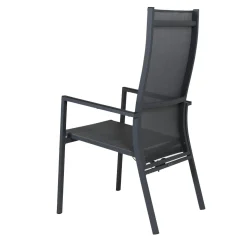 Fauteuil de jardin en aluminium avec dossier réglable gris anthracite (lot de 2) OSLO