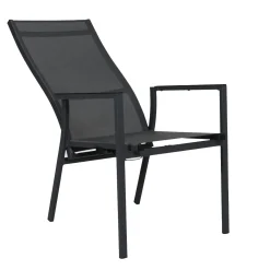 Fauteuil de jardin en aluminium avec dossier réglable gris anthracite (lot de 2) OSLO
