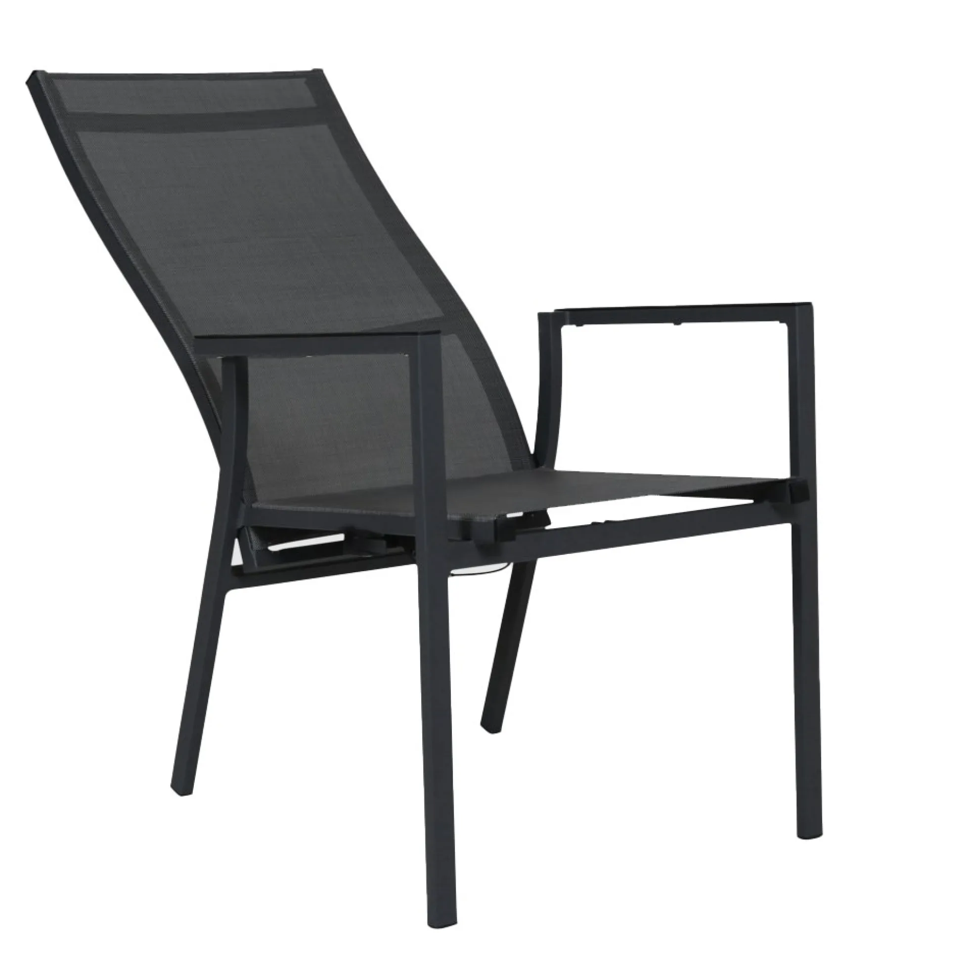Fauteuil de jardin en aluminium avec dossier réglable gris anthracite (lot de 2) OSLO
