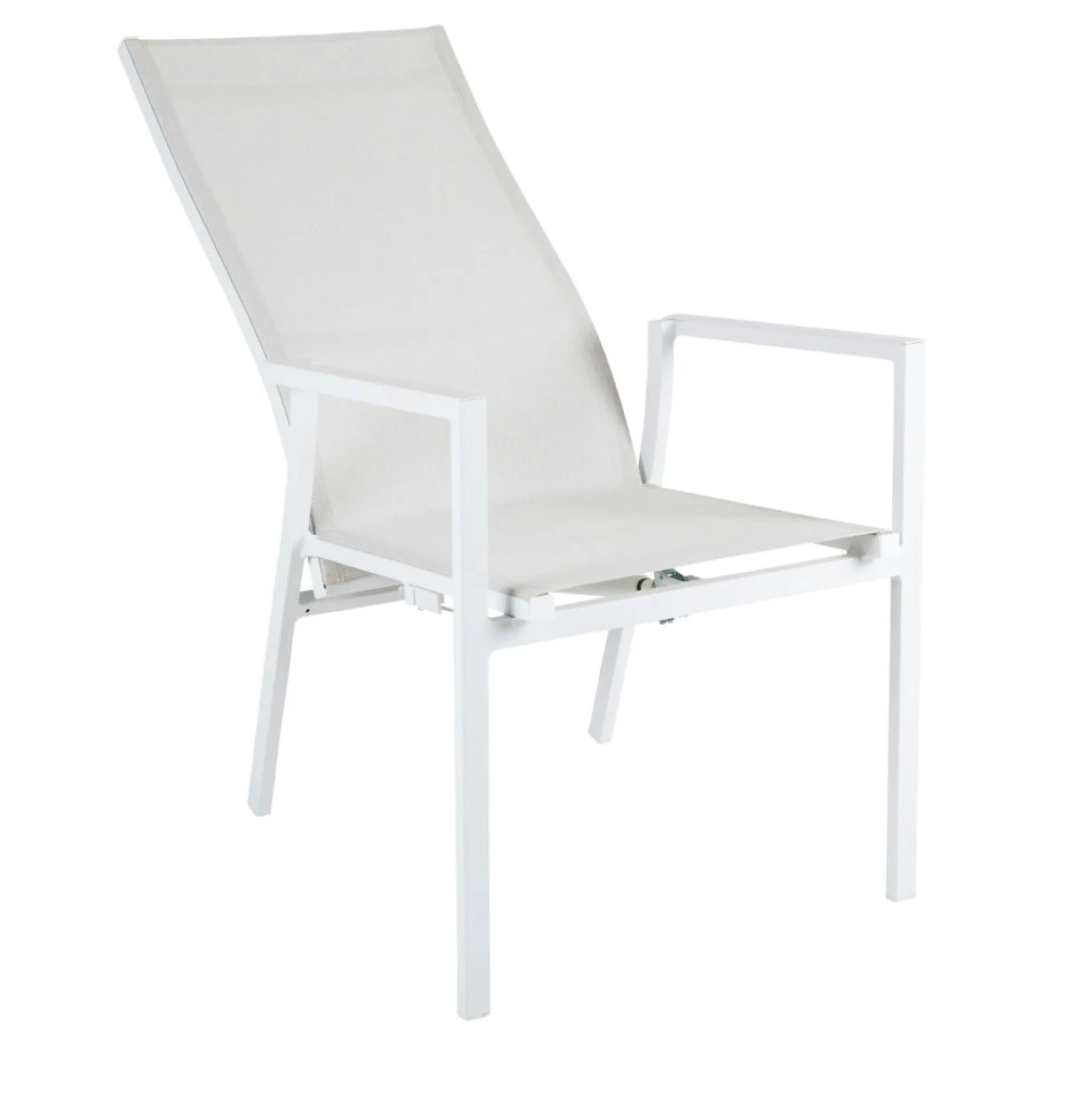 Fauteuil de jardin en aluminium avec dossier réglable blanc (lot de 2) OSLO