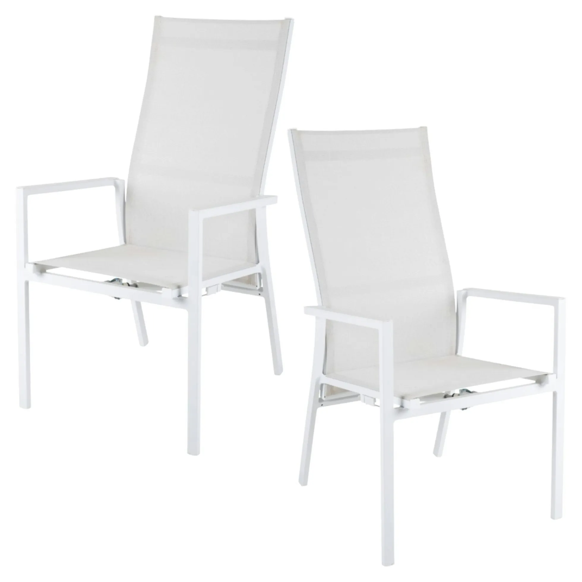 Fauteuil de jardin en aluminium avec dossier réglable blanc (lot de 2) OSLO
