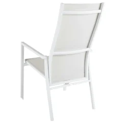 Fauteuil de jardin en aluminium avec dossier réglable blanc (lot de 2) OSLO