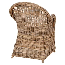 Fauteuil de jardin en rotin gris avec coussin d'assise MENDOZA