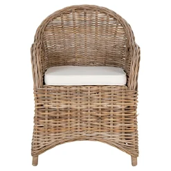 Fauteuil de jardin en rotin gris avec coussin d'assise MENDOZA