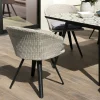 Fauteuil de jardin en résine tressée couleur grise coussin gris DETROIT
