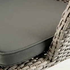 Fauteuil de jardin en résine tressée couleur grise coussin gris DETROIT