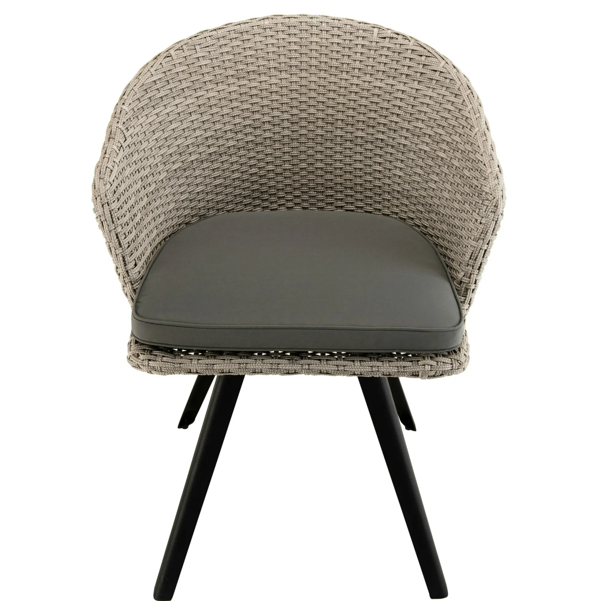 Fauteuil de jardin en résine tressée couleur grise coussin gris DETROIT