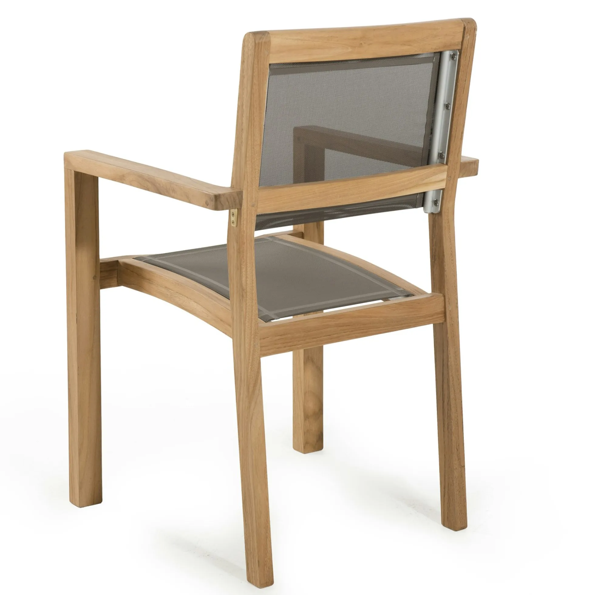Fauteuil de jardin en teck et textilène taupe (lot de 2) SUMMER