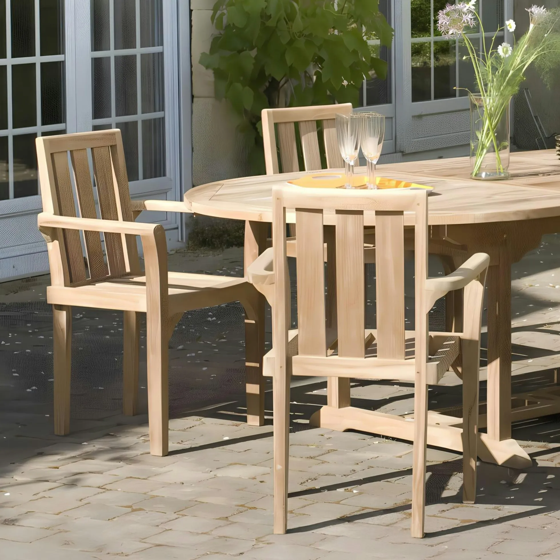 Fauteuil de jardin en teck (lot de 2) SUMMER