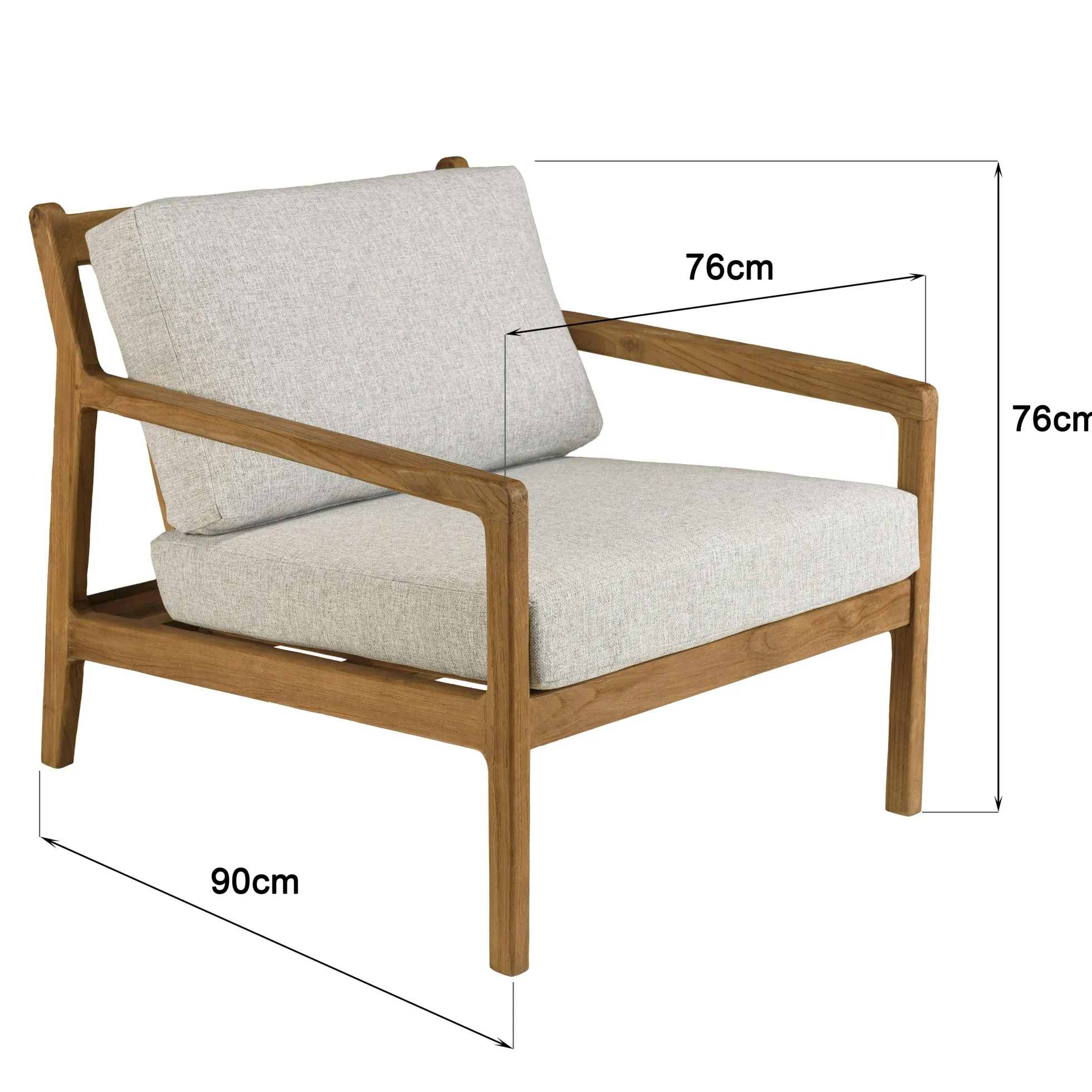 Fauteuil de jardin en teck recyclé ORIA